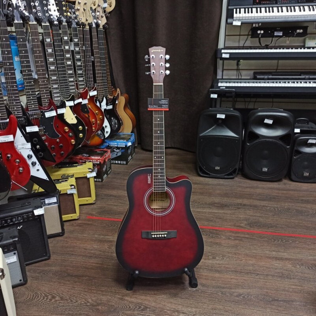 Акустическая гитара Elitaro E4120RDS с вырезом красная Акустическая гитара Elitaro E4120RDS с вырезом красная