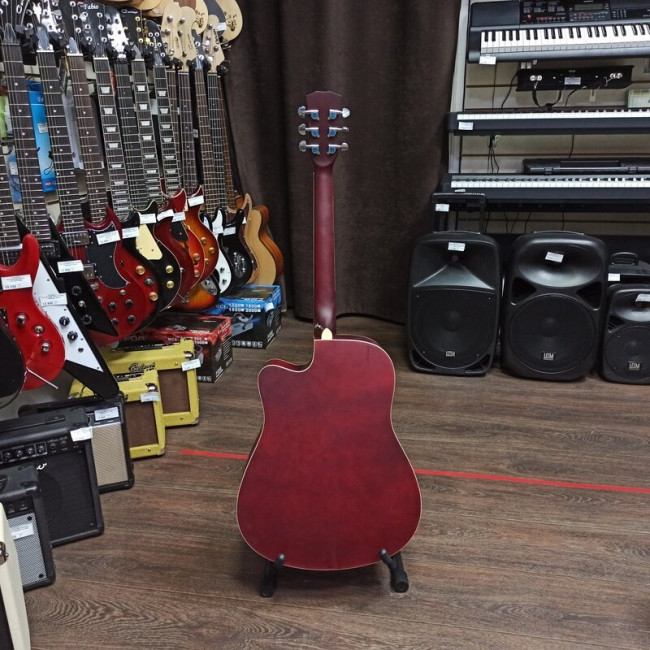 Акустическая гитара Elitaro E4120RDS с вырезом красная Акустическая гитара Elitaro E4120RDS с вырезом красная