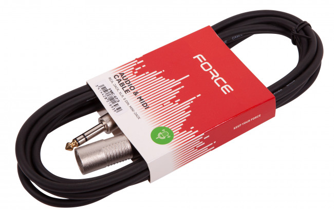 Аудио кабель 3м Force FMC-07/3 Jack стерео 6,3 - XLR мама