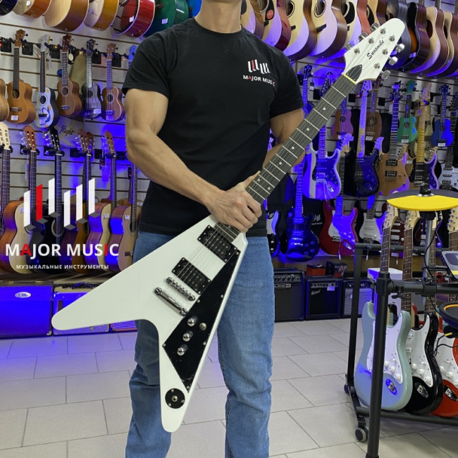 Электрогитара Sunsmile SFV-09 цвет белый "Flying V"