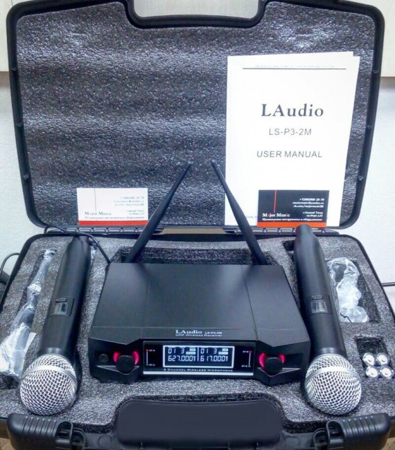 Вокальный радиомикрофон (Радиосистема двойная LAudio LS-P3-2M ручные микрофоны) Вокальный радиомикрофон (Радиосистема двойная LAudio LS-P3-2M ручные микрофоны)