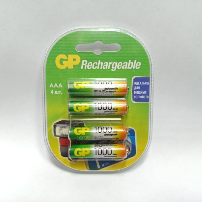 Аккумуляторный элемент питания AAA GP GP100AAAHC-2DECRC4 1000mAh Аккумуляторный элемент питания AAA GP GP100AAAHC-2DECRC4 1000mAh