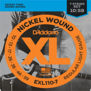 Струны для 7-струнной электрогитары 10-59 D'Addario EXL110-7 XL NICKEL WOUND Regular Light
