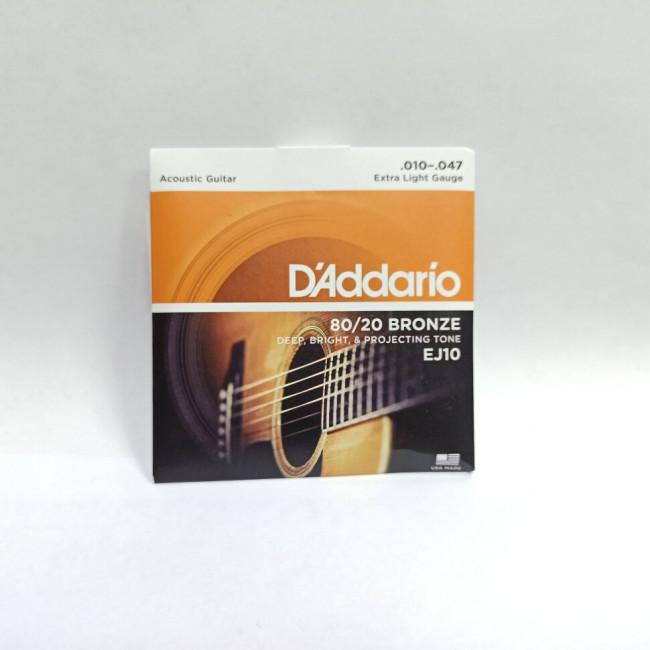 Струны для акустической гитары 10-47 D`Addario EJ10 Extra Light Струны для акустической гитары 10-47 D`Addario EJ10 Extra Light