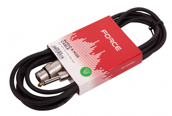 Аудио кабель 3м Force FMC-03/3 Jack моно 6,3 - XLR мама