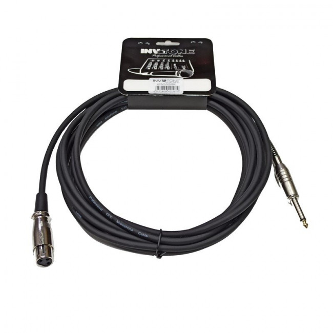 Кабель микрофонный 5м Jack моно 6.35мм-XLR мама Invotone ACM1005/BK