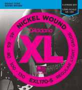 Струны для 5-струнной бас гитары  45-130 D'Addario EXL170-5 Soft Long Струны для 5-струнной бас гитары  45-130 D'Addario EXL170-5 Soft Long