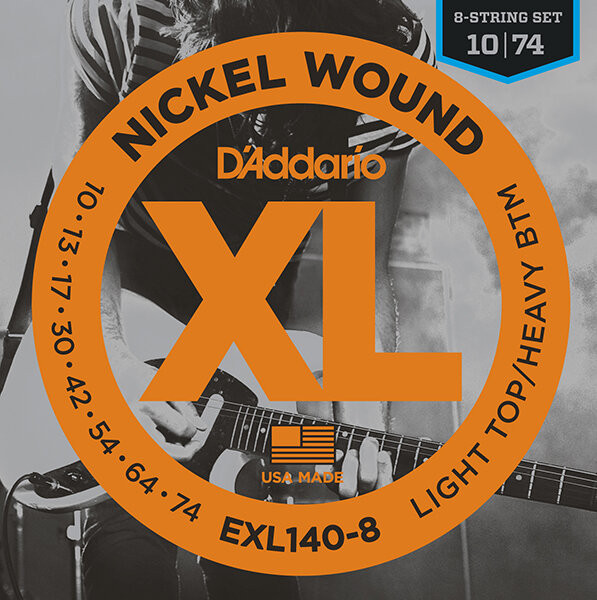 Струны для 8-струнной электрогитары 10-74 D'Addario EXL140-8 XL NICKEL WOUND Regular Light Струны для 8-струнной электрогитары 10-74 D'Addario EXL140-8 XL NICKEL WOUND Regular Light