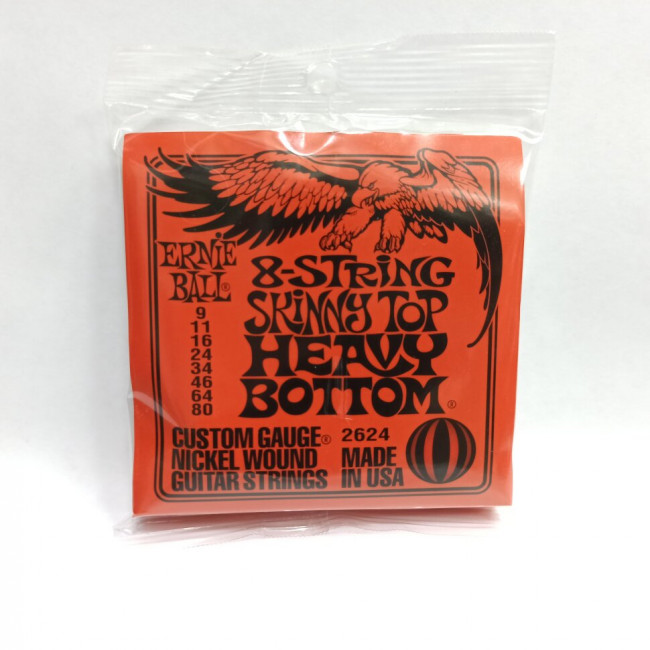 Струны для 8-струнной электрогитары 9-80 Ernie Ball 2624 Nickel Wound Струны для 8-струнной электрогитары 9-80 Ernie Ball 2624 Nickel Wound
