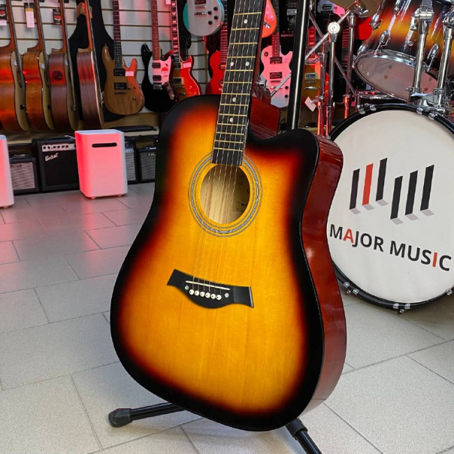 Акустическая гитара Foix FFG-4101C-SB с вырезом цвет санберст