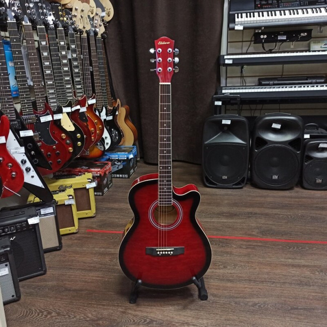 Акустическая гитара Elitaro E4030RDS (Fire) с вырезом красная