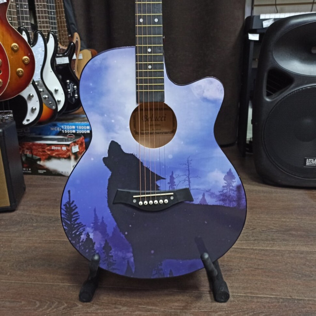 Акустическая гитара Belucci BC40401569 (Wolf) с вырезом рисунок Акустическая гитара Belucci BC40401569 (Wolf) с вырезом рисунок