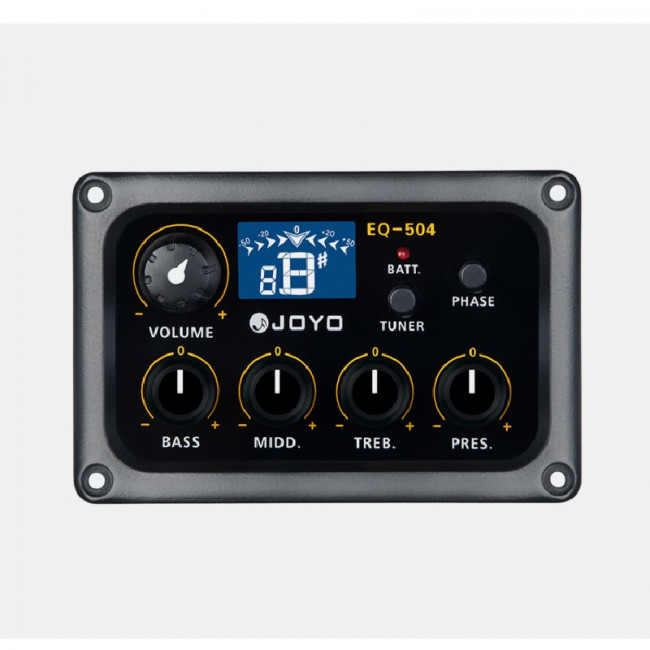 EQ-504-F Звукосниматель для акустических гитар с 4-х полосным эквалайзером и тюнером, Joyo EQ-504-F Звукосниматель для акустических гитар с 4-х полосным эквалайзером и тюнером, Joyo