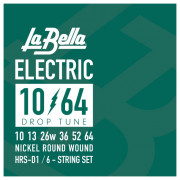 Струны для электрогитары 10-64 La Bella SA1152 HRS-D1 Hard Rockin Steel Drop Six