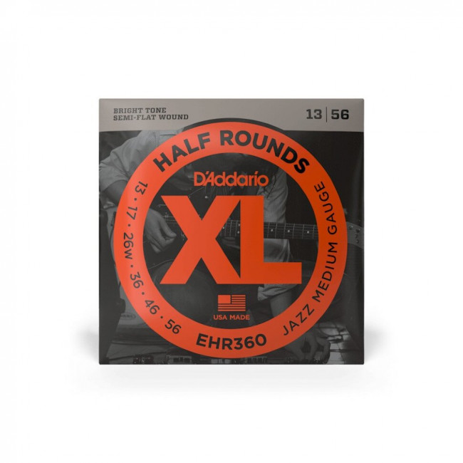 Струны для электрогитары 13-56 D'Addario EHR360 Half Round Jazz Medium Струны для электрогитары 13-56 D'Addario EHR360 Half Round Jazz Medium