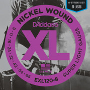Струны для 8-струнной электрогитары 9-65 D’Addario EXL120-8 Nickel Wound Струны для 8-струнной электрогитары 9-65 D’Addario EXL120-8 Nickel Wound