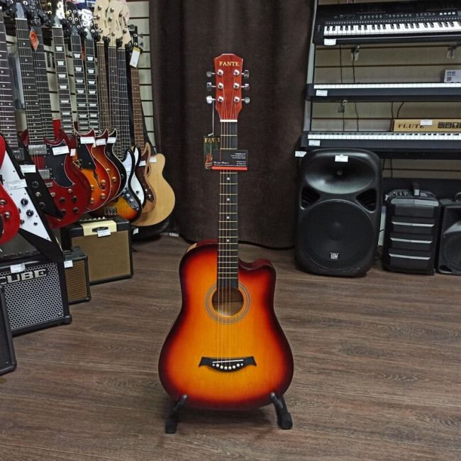 Акустическая гитара Fante FT-D38-3TS санберст с вырезом
