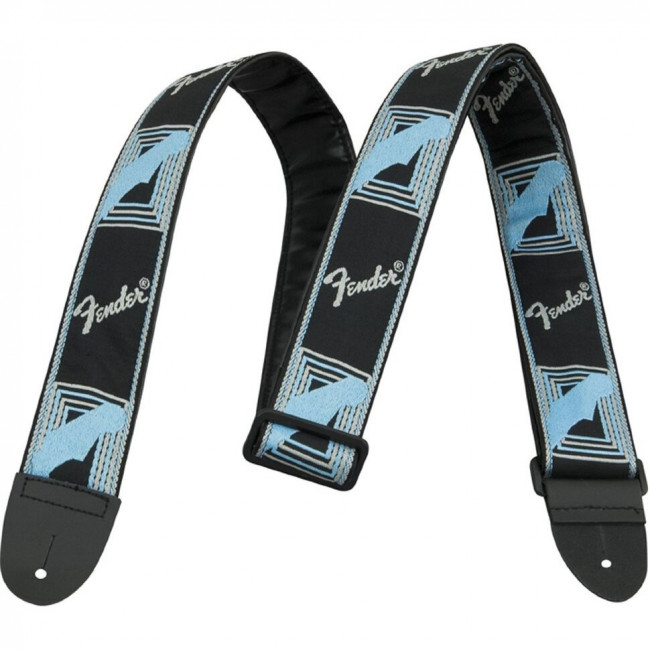 Гитарный ремень Fender 2` MONOGRAMMED STRAP BLACK/LIGHT GREY/BLUE Гитарный ремень Fender 2` MONOGRAMMED STRAP BLACK/LIGHT GREY/BLUE