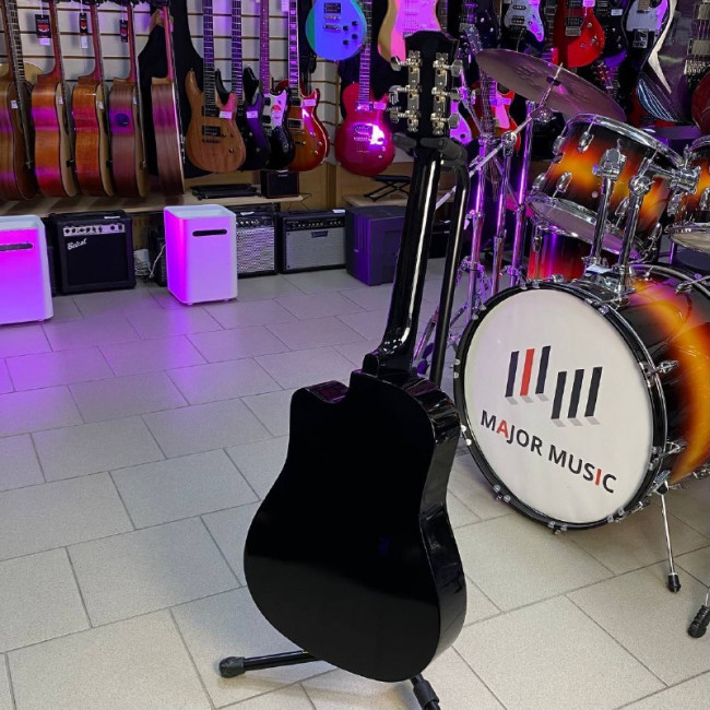 Акустическая гитара Fante FT-D38-BK черная с вырезом Акустическая гитара Fante FT-D38-BK черная с вырезом