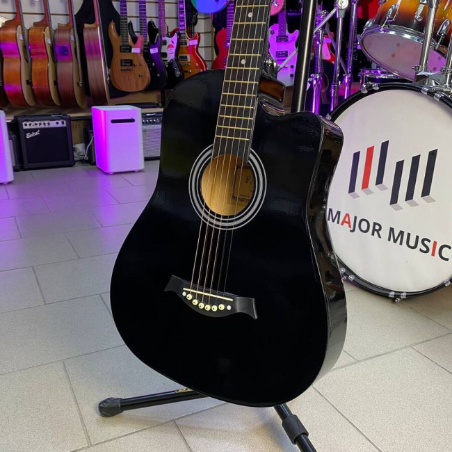 Акустическая гитара Fante FT-D38-BK черная с вырезом Акустическая гитара Fante FT-D38-BK черная с вырезом