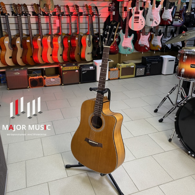 Акустическая гитара Flight D-155C MAH с вырезом цвет натуральный Акустическая гитара Flight D-155C MAH с вырезом цвет натуральный