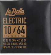 Струны для 7-струнной электрогитары 10-64 La Bella HRS-73 Hard Rockin Steel