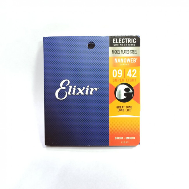 Струны для электрогитары 9-42 Elixir 12002 NANOWEB Super Light