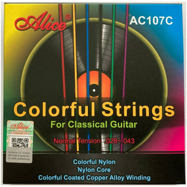 Струны для классической гитары Alice AC107C-N разноцветный нейлон