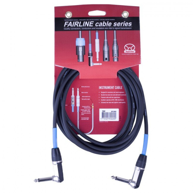 Кабель инструментальный 3м Superlux SFI3RR угловой - угловой Кабель инструментальный 3м Superlux SFI3RR угловой - угловой