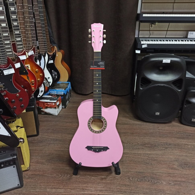 Акустическая гитара Belucci BC3810PI с вырезом розовая