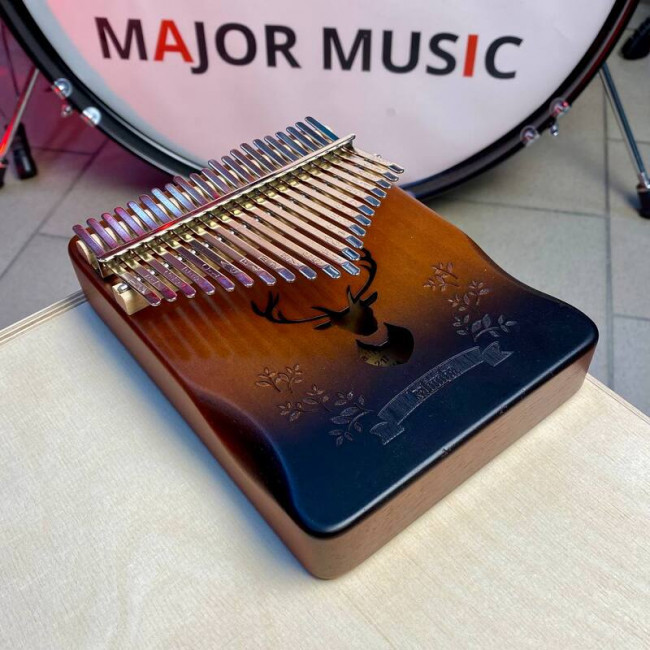 Калимба Kalimba CZ-21T резонаторное отверстие в форме оленя*