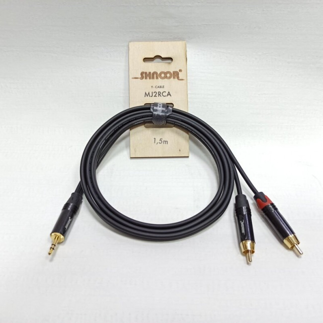 Кабель инсертный SHNOOR MJ2RCA-1.5m mini Jack стерео - 2 х RCA 1.5м