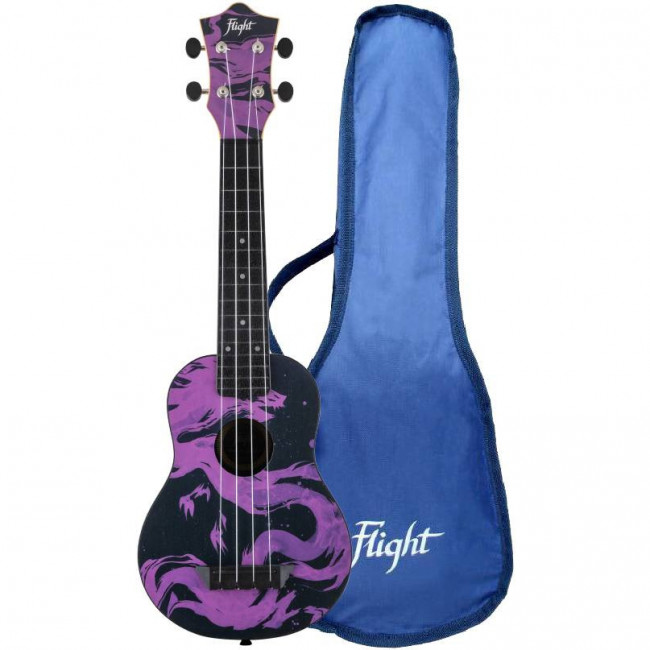 Укулеле сопрано FLIGHT TUS-40 DRAGON Travel с рисунком чехол в комплекте Укулеле сопрано FLIGHT TUS-40 DRAGON Travel с рисунком чехол в комплекте
