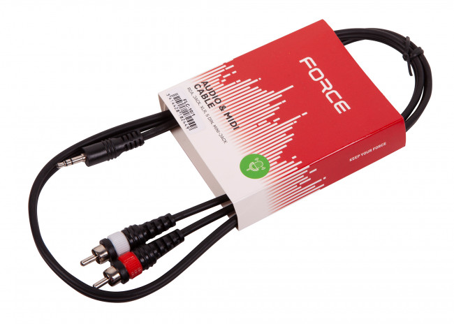 Кабель инсертный Force FLC-10/1 mini Jack стерео - 2 х RCA 1м Кабель инсертный Force FLC-10/1 mini Jack стерео - 2 х RCA 1м