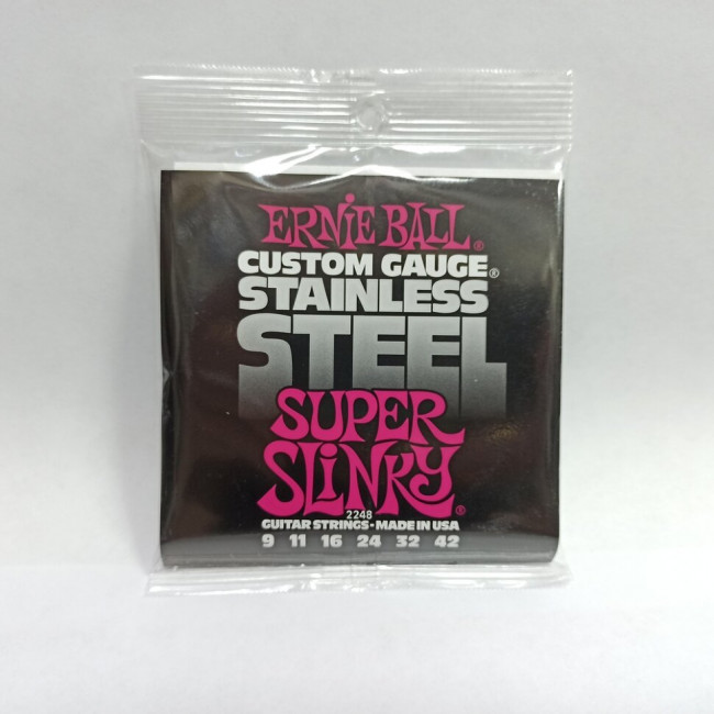 Струны для электрогитары 9-42 Ernie Ball 2248 Stainless Steel Super Slinky Струны для электрогитары 9-42 Ernie Ball 2248 Stainless Steel Super Slinky